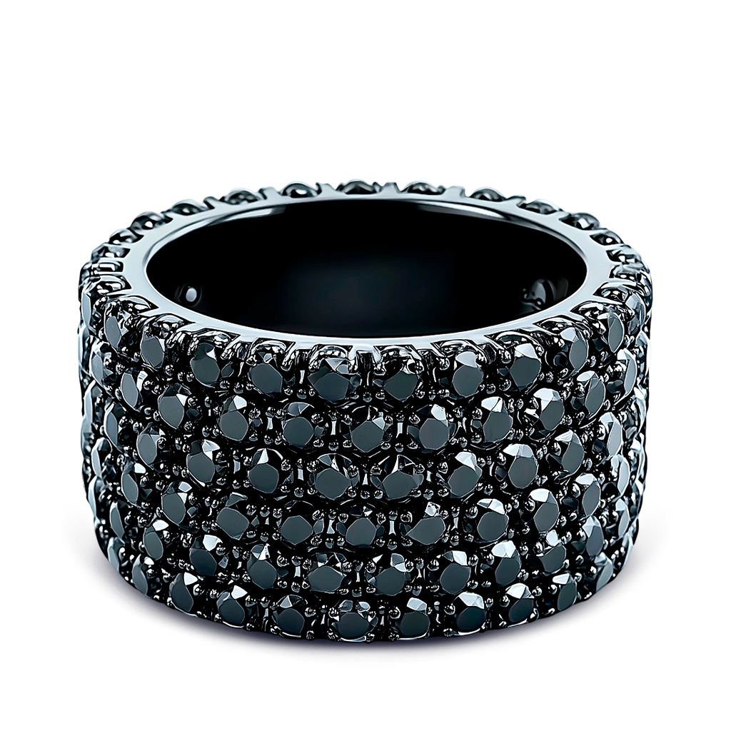 9.05 Carat Black Diamond Eternity Wedding Band in 14K Black Gold – Unisex Design.