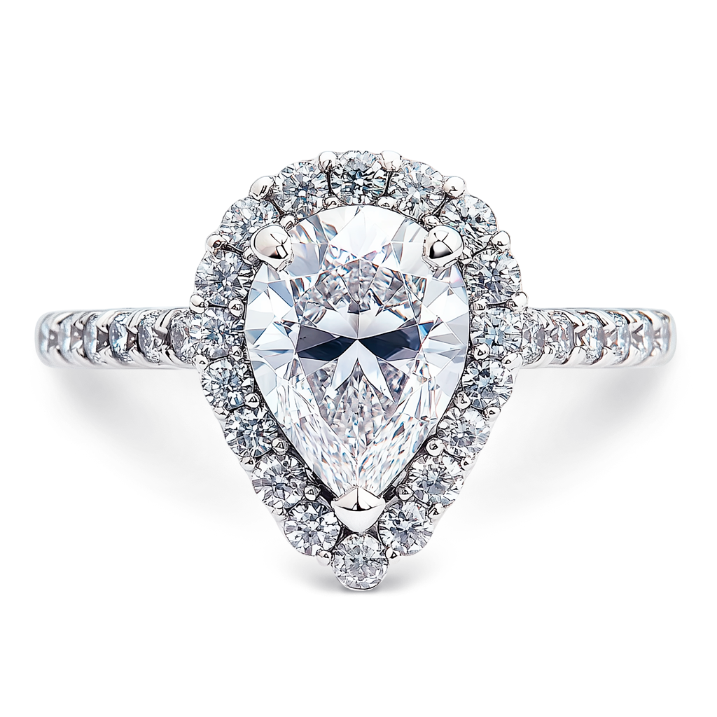 2.00 Carat Pear Diamond Framed in a Delicate Sculpted Setting.