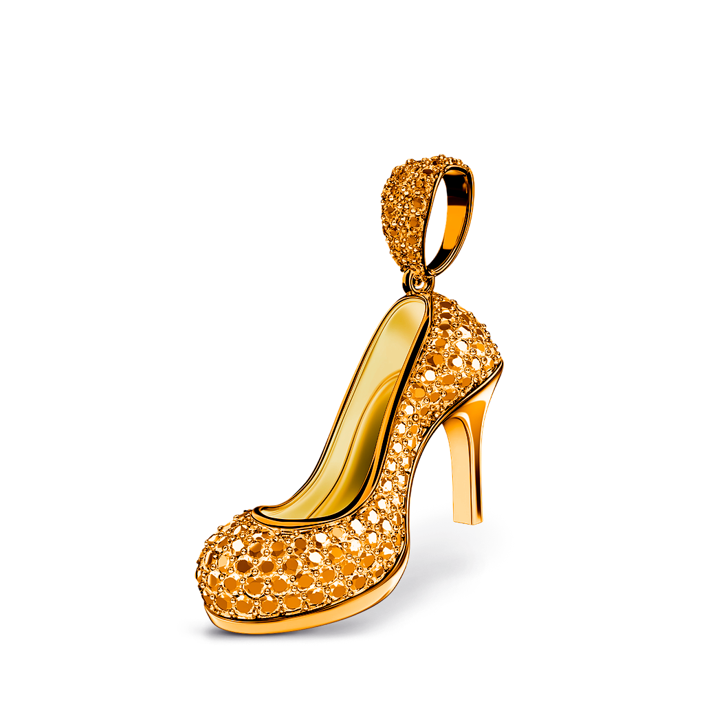 1.60 Carat Diamond Shoe Charm Pendant crafted in 14k Gold.