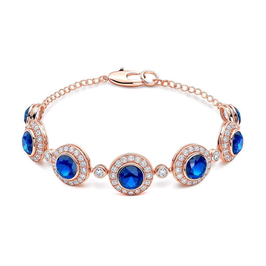 2.25 Carat Diamond and Topaz Evil Eye Cuff in 14K Rose Gold.