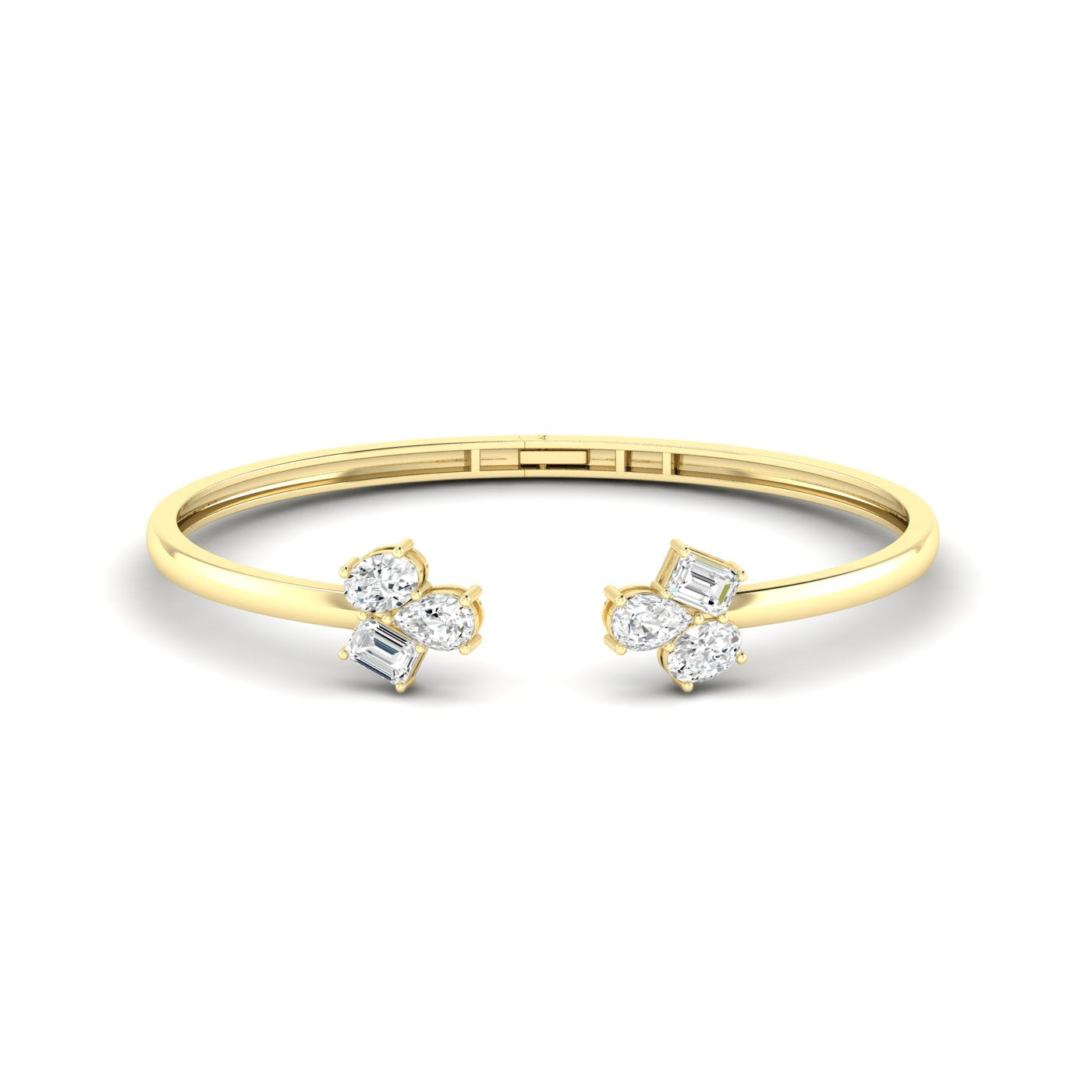 3 Carat Radiant Multi-Shape Cluster Cuff