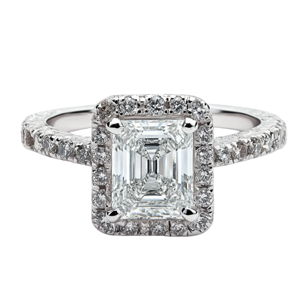 2 Carat Sparkling Radiant Diamond Side Ring