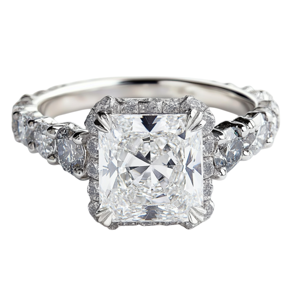 2 Carat Elegant Ring with Round and Radiant Diamonds