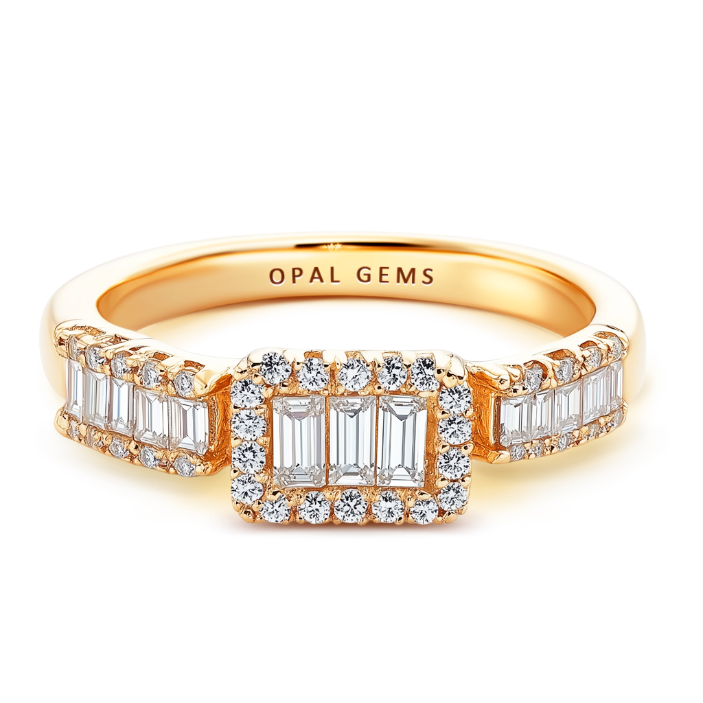 0.81 Carat Baguette Diamond Ring in 14K Yellow Gold.