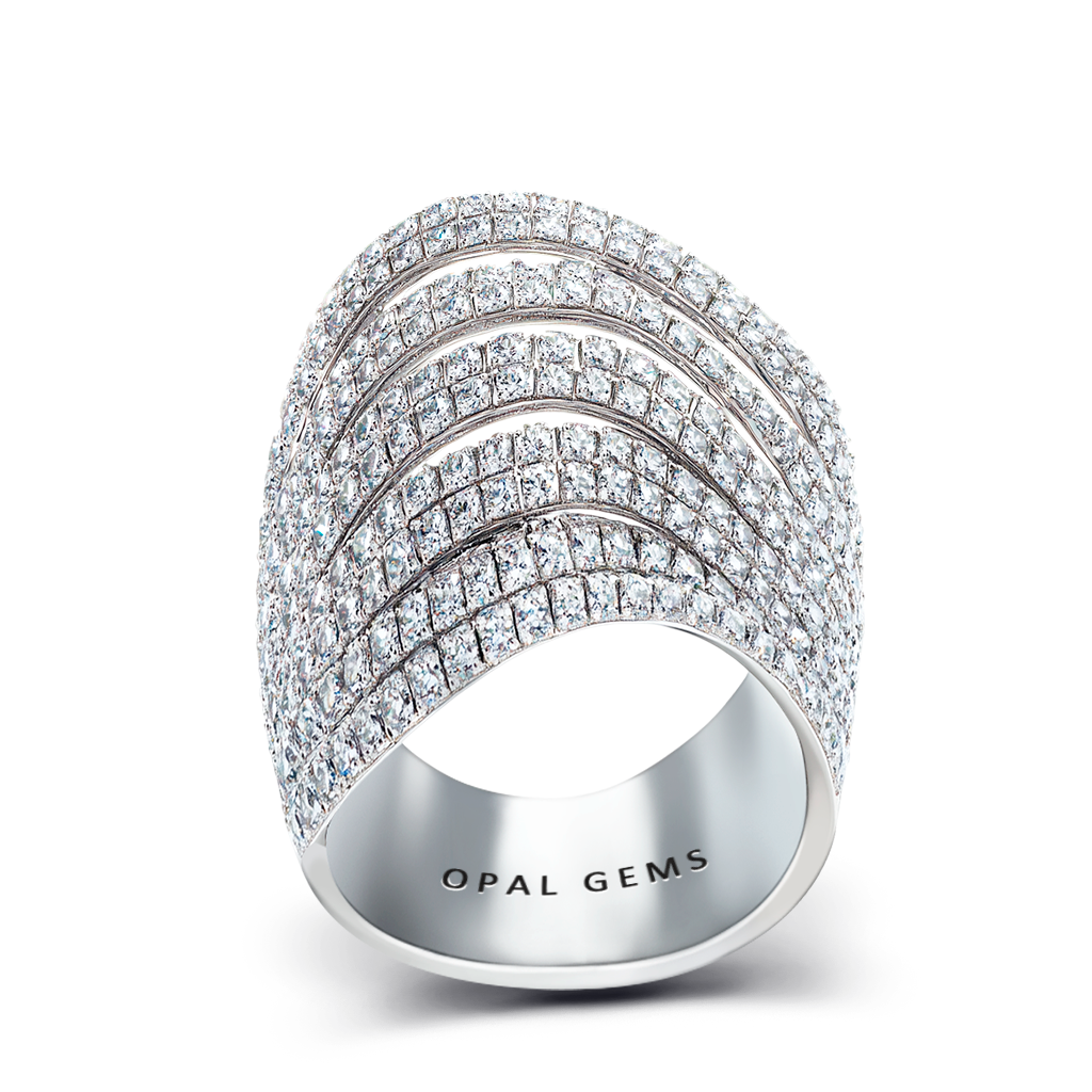 1.20 Carat F-SI Diamond Statement Ring in 14K White Gold.