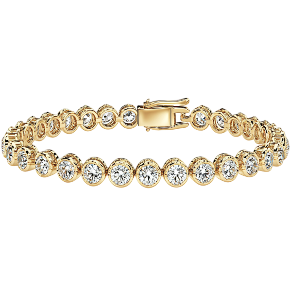 Round Brilliant Diamond Tennis Bracelet in 14k Yellow Gold