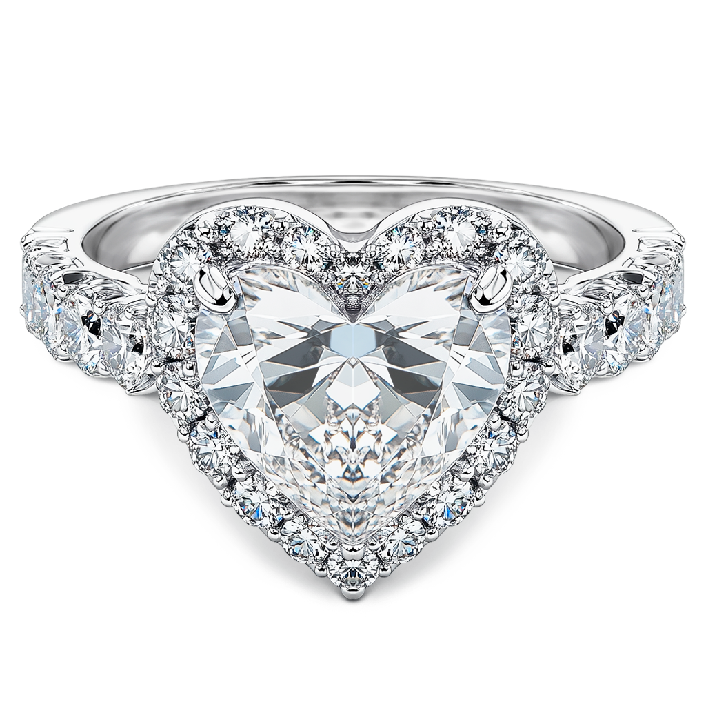 3.00 Carat Heart Trilogy with Halo Accent.