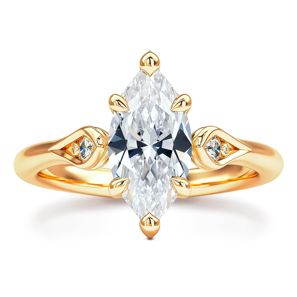 1.50 Carat Marquise-Cut Diamond Classic Vintage-Style Engagement Ring.