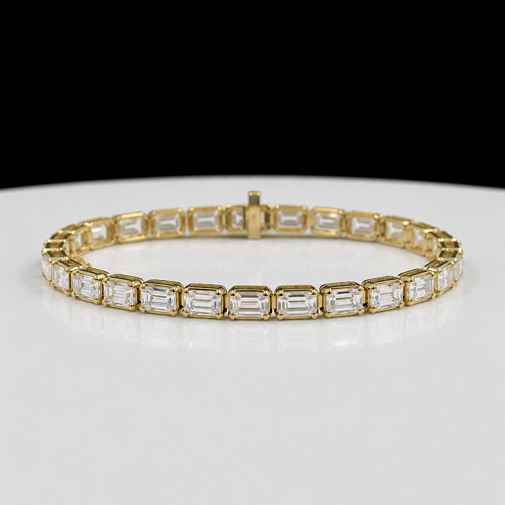 Emerald Bezel Tennis Bracelet