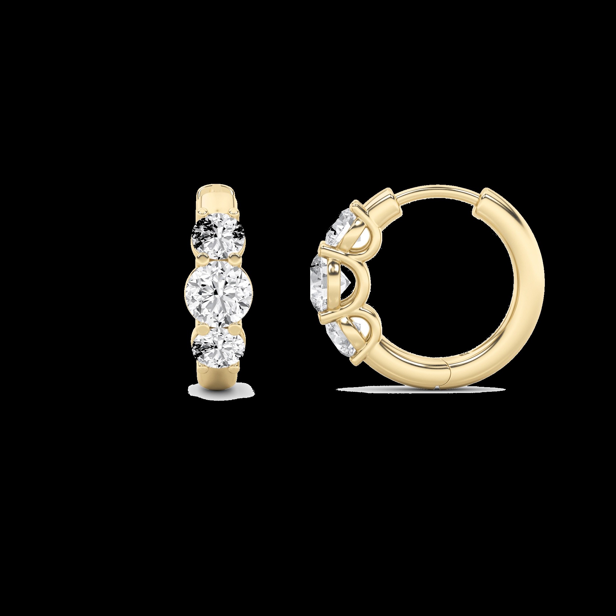 Three Stone Round Hoops