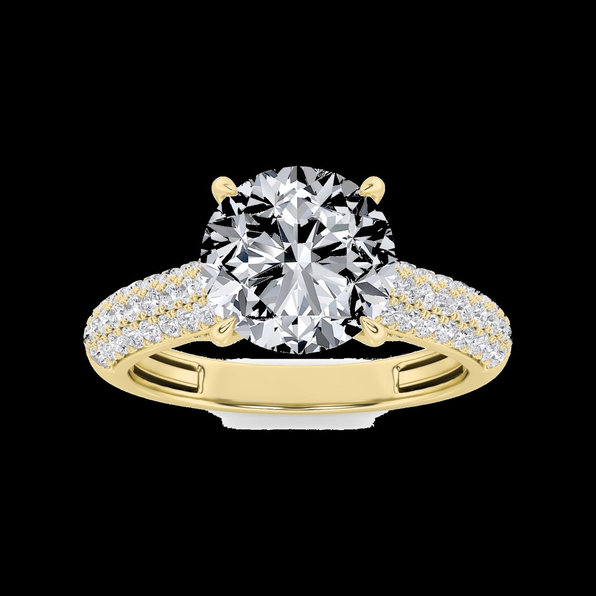Round Pave Engagement Ring