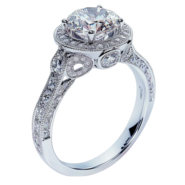 Side Design Solitaire Diamond Ring