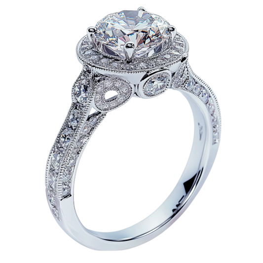 Side Design Solitaire Diamond Ring