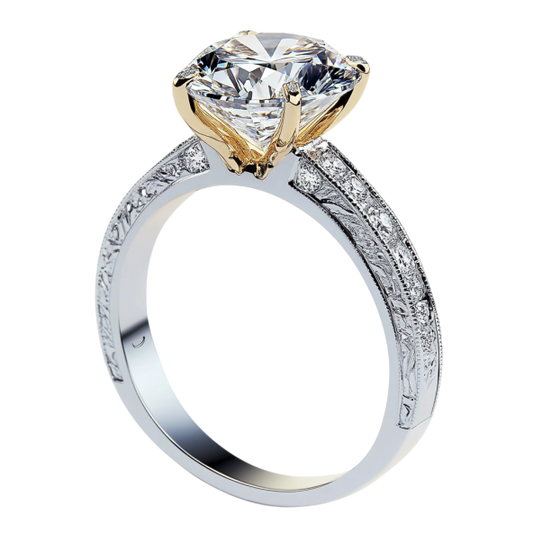 Gold and Platinum Solitaire Engagement Ring