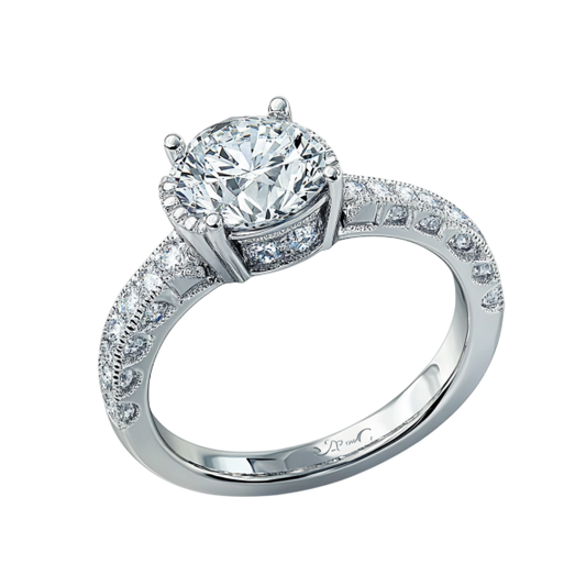 Six Side Stones and Round Diamond Ring