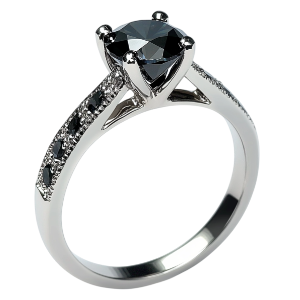 Black Diamond Round Solitaire