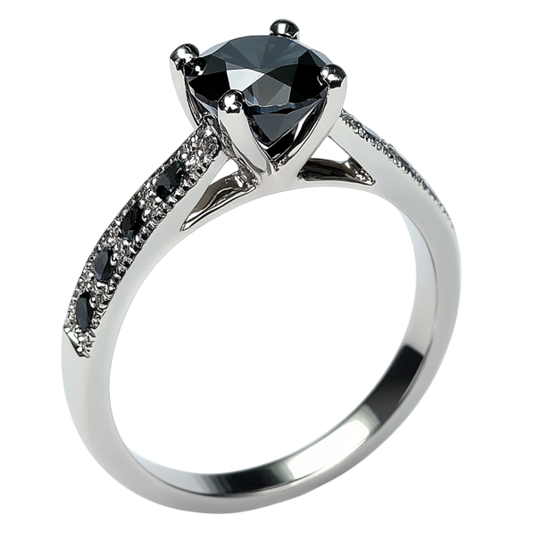 Black Diamond Round Solitaire