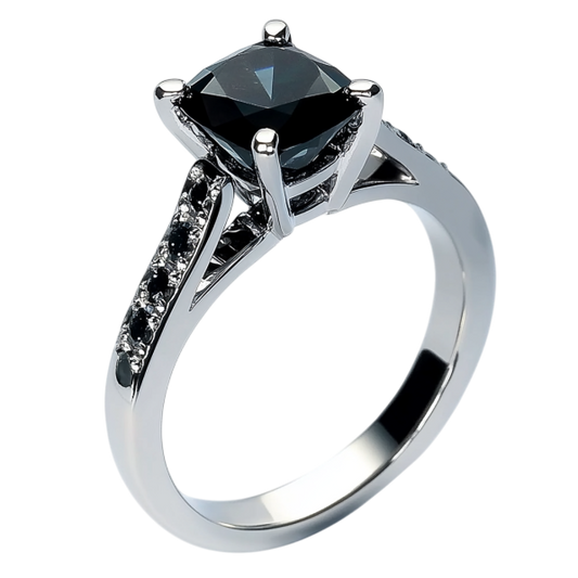 Black Diamond Solitaire Cushion