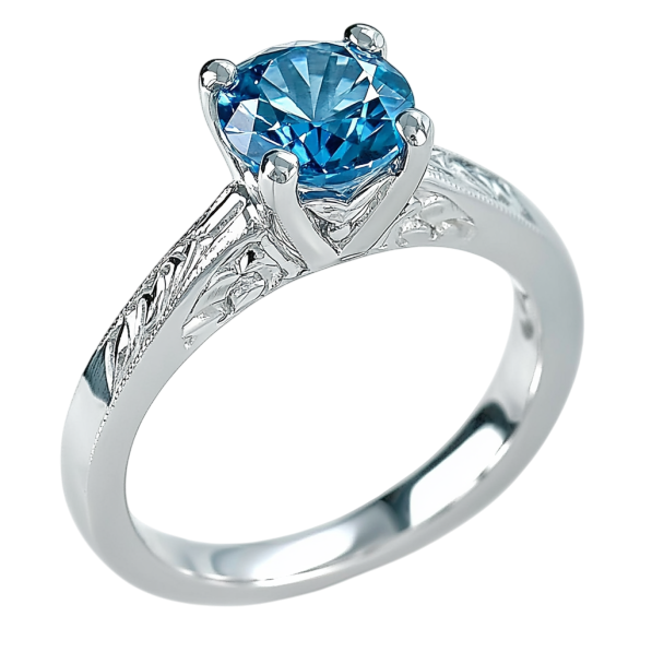 Blue Side Design Round Diamond