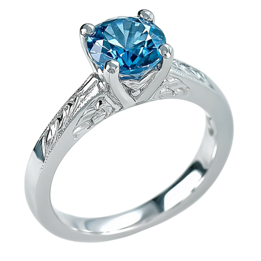 Blue Side Design Round Diamond