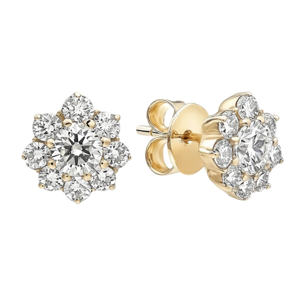 Big Round Diamonds Cluster Earring