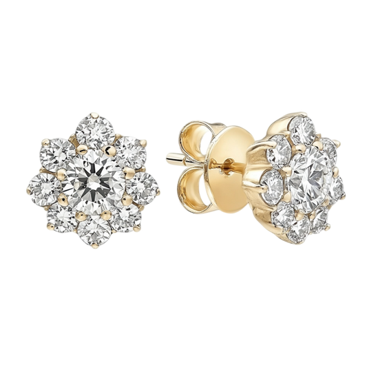 Big Round Diamonds Cluster Earring