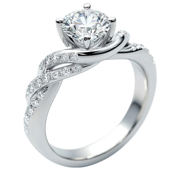 Diamond Knotted Solitaire