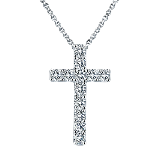 Round Diamond Cross Pendant