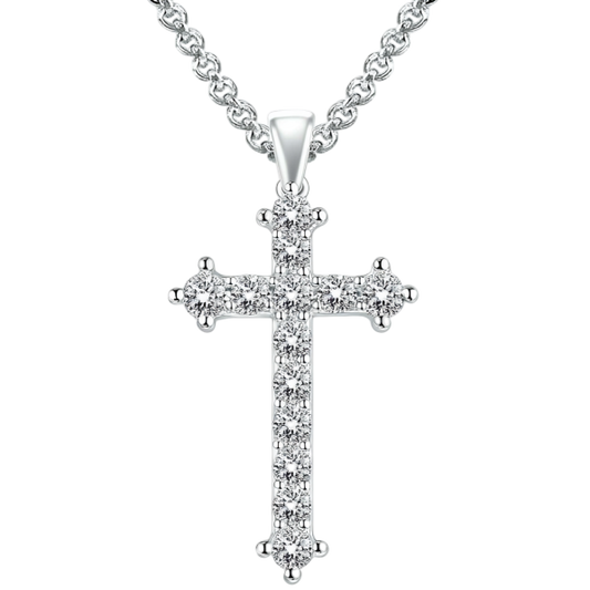 Three Point Diamond Cross Pendant