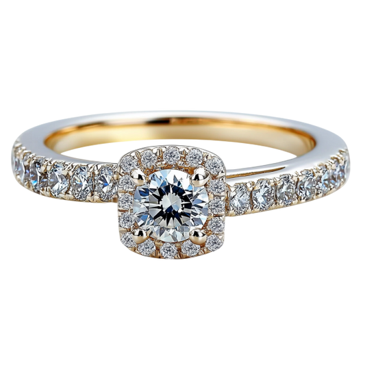 Round Stone Side Diamonds Ring