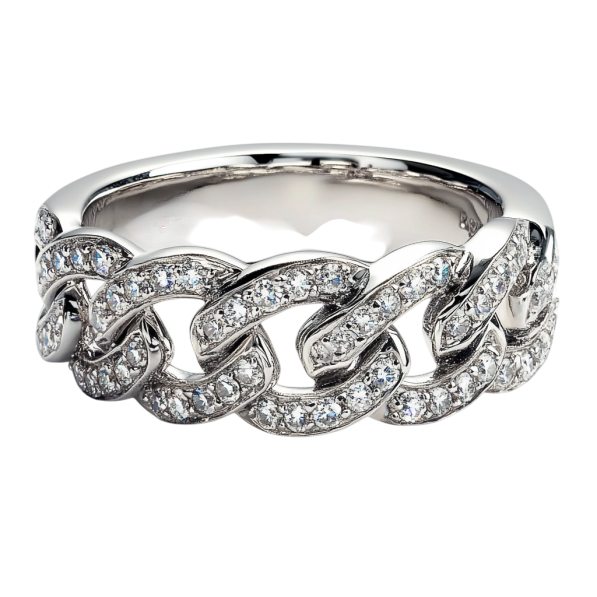 Silver Round Diamond Ring