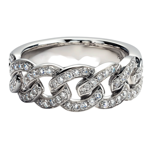 Silver Round Diamond Ring