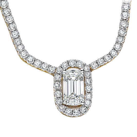 Round and Radiant Elegant Diamond Necklace