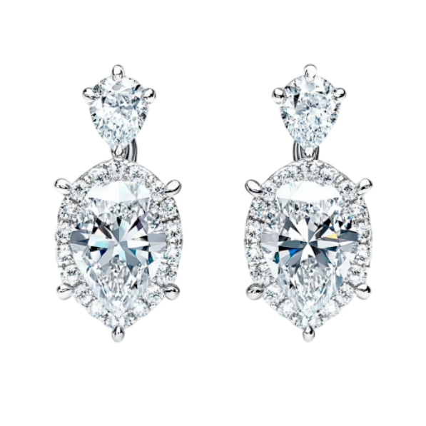 Sophisticated Pear Diamond Earrings