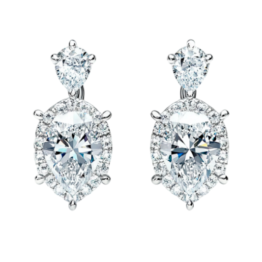 Two Pear Diamonds Stud Earring