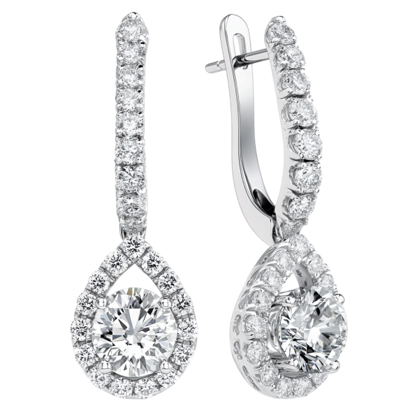 Drop Round Diamond Earring