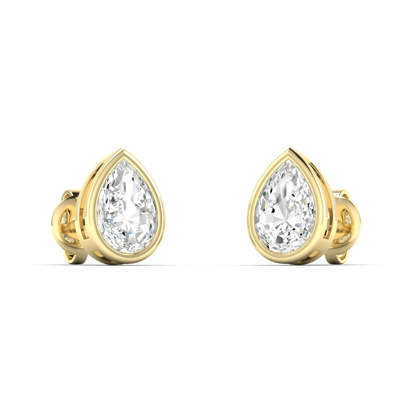 Pear Bezel Studs