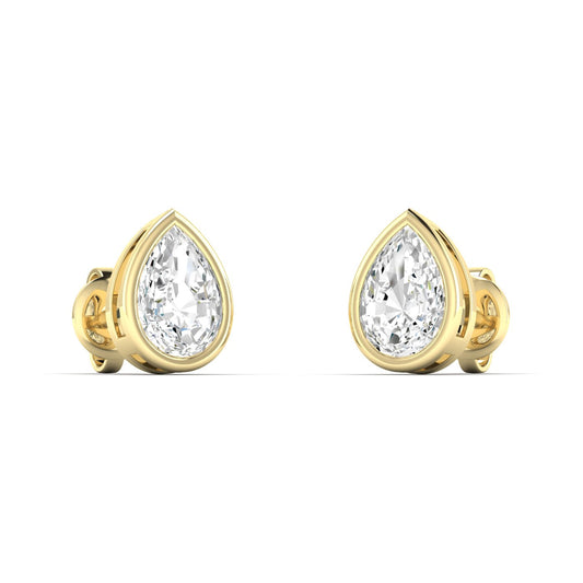 Pear Bezel Studs