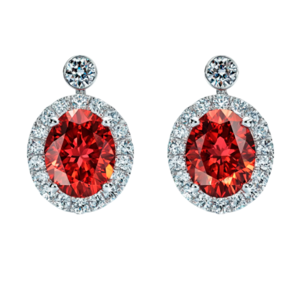 Romantic Red Diamond Drop Earrings