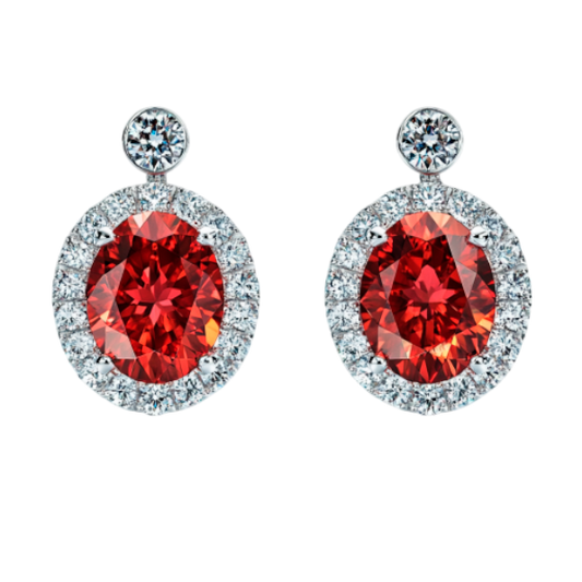 Romantic Red Diamond Drop Earrings