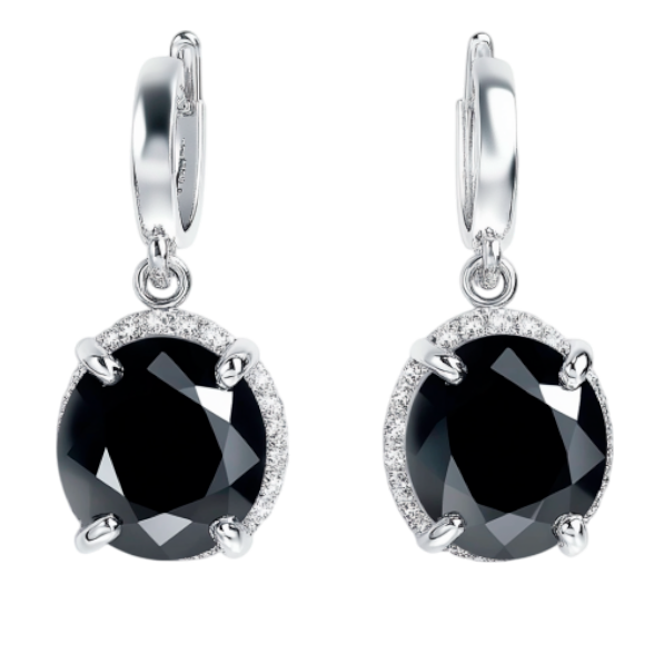 Elegant Black Diamond Drop Earrings