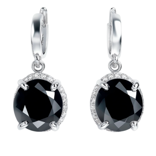 Elegant Black Diamond Drop Earrings