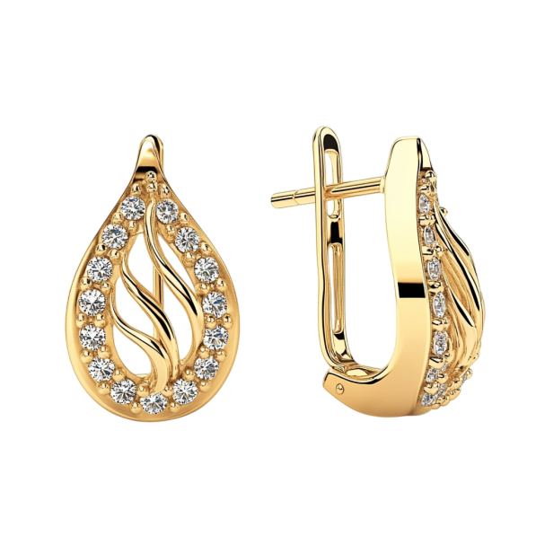 Golden Diamond Drop Earring