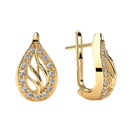 Golden Diamond Drop Earring