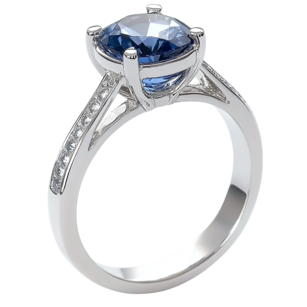 Gemstone Blue Round Ring