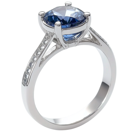 Gemstone Blue Round Ring