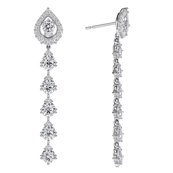 Hanging Pear Diamonds Earring