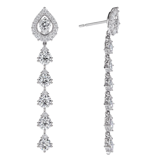 Hanging Pear Diamonds Earring