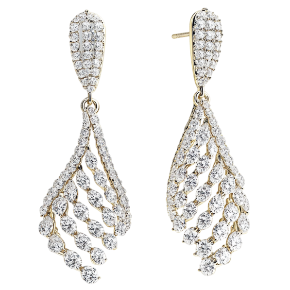 Hanging Marquise and Round Earring