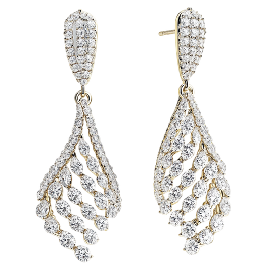 Hanging Marquise and Round Earring